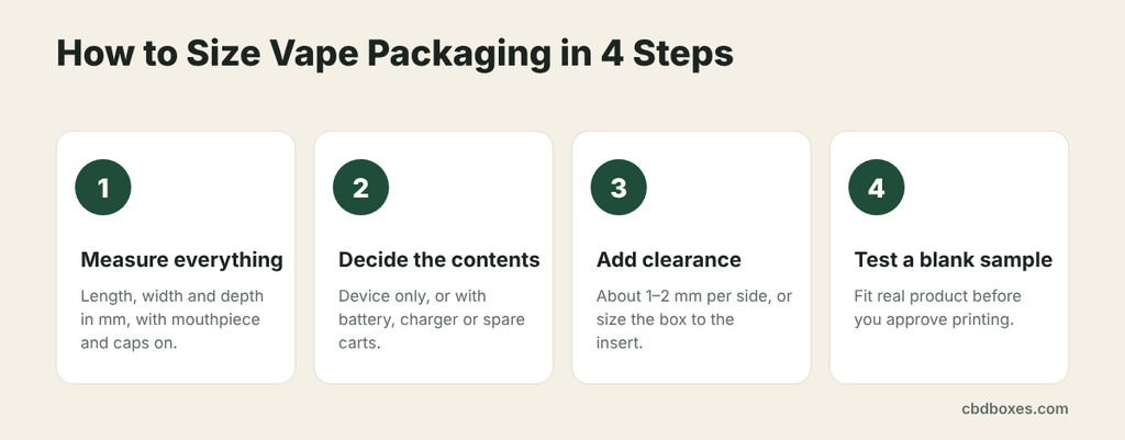 how to size vape packaging in 4 steps
