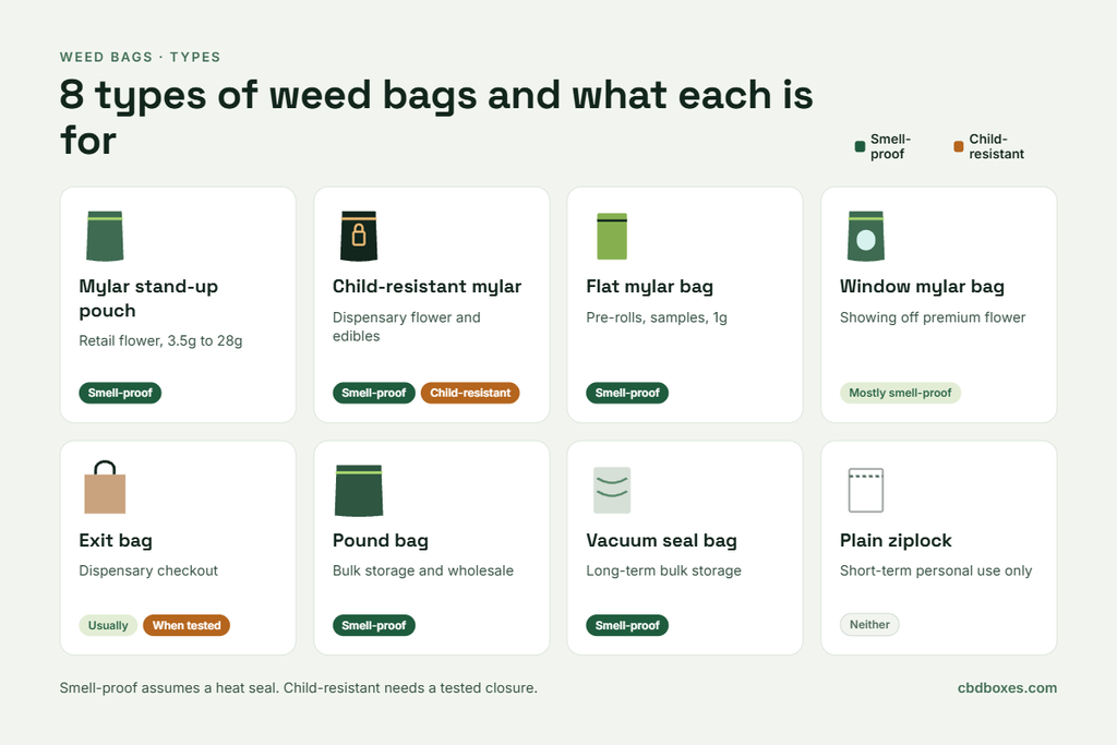 8 types of weed bags and what each weed bag is for